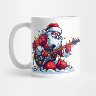 Santa Claus Playing Electric Guitar Mug